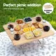 Alfresco 4 Person Picnic Basket Set with Table Blanket Cooler Wooden Insulated