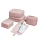 6-Piece Pink Memory Fabric Travel Compression Packing Cubes Set - Waterproof, Anti-Wrinkle Luggage Organizer & Space Saver