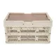 Camping Picnic Basket Foldable Large Capacity Multifunction Handheld Camping Storage Basket Camping Storage Box Grey White S