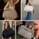 Large Capacity Travel Gym Duffle Bag - Waterproof Cloud Shoulder Tote for Women - Dry Wet Separation Overnight Weekender Bag for Fitness Business Trip - Black