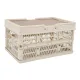 Camping Picnic Basket Foldable Large Capacity Multifunction Handheld Camping Storage Basket Camping Storage Box Grey White S