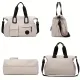 White Large-capacity travel tote bag, lightweight carry-on luggage with shoulder strap, gym bag, portable laptop bag, ideal for short trips, hand-carry style.