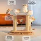 Rotating Cat Tree Cat Condo All in One Scratching Post Sturdy Non Shedding
