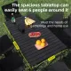 120CM Black Portable Folding Egg Roll Camping Table + 4-Pack 36CM Chairs with Storage Bag & Mesh Net- Heavy-Duty Carbon Steel Picnic Table for 6-8 People