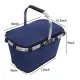 Blue Portable Picnic Basket - Foldable Insulated Outdoor Shopping Basket, Meal Delivery & Takeout Carrier
