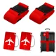 Red Luggage Straps 2-Pack with Metal Luggage Tags Adjustable Suitcase Strap Set