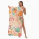 2-in-1 Foldable Beach Towel Backpack – Printed Bath Towel with Built-in Storage, Convertible Beach Mat & Carry Bag, Absorbent for Pool, Camping, Yoga and Travel