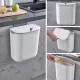 Compost Bin, 2.5 Gallon Hanging Trash Can with Lid, Kitchen Cabinet Door Under Sink Plastic Garbage Can Wall Mounted Slide Open, White