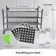 4 Tier Metal Spice Rack + 28 Glass Jars - Kitchen Pantry Herb Storage Organiser
