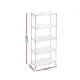 Artiss 5-Tier Kitchen Rack Shelf Shelving Unit 60x35x150CM Adjustable Metal Storage Shelves Silver