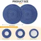 Round Braided Placemats 15inch, Placemats Set of 4 Non-Slip, Round Placemats Heat Resistant, Woven Placemats for Kitchen Dining Tables-Dark Blue Color
