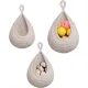 3 Pack Hanging Storage Baskets with Jute Rope Handles, Wall-Mounted Organisers for Kitchen, Bathroom, Pantry and Entryway, Black