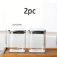 airtight storage jars, coffee bean jars, stainless steel lid, glass jars with lids, square canisters, pantry organisation, kitchen storage Australia - Clear - Size 2pcs-560ml