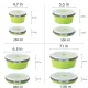 4-Piece Food Storage Container Set - Lunch Box - Collapsible Food Container - Round Silicone Lunch Box - For Camping Kitchens - BPA-Free - Green