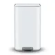 Cefito Kitchen Trash Can 40L Pedal Bins Rubbish Bin Steel with Soft Close Lid, Removable Inner Bucket, Rectangular Garbage Can Recycling Bin, White