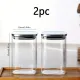 airtight storage jars, coffee bean jars, stainless steel lid, glass jars with lids, square canisters, pantry organisation, kitchen storage Australia - Clear - Size 2pcs-560ml