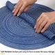 Round Braided Placemats 15inch, Placemats Set of 4 Non-Slip, Round Placemats Heat Resistant, Woven Placemats for Kitchen Dining Tables-Dark Blue Color