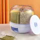 Rotating Storage Container - 5 KG - Storage Container - Food Container - Storage Jar - Food Dispenser - Cornflakes Dispenser - Cereal Dispenser - Rice Dispenser - BPA Free - For Breakfast Cereals - Rotating Food Dispenser With 6 Compartments - Kitchen Org