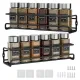 2-Piece Stainless Steel Spice Rack Wall Mounted Organizer, Black, 12.6 x 3.9 x 2.4 inches