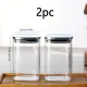 airtight storage jars, coffee bean jars, stainless steel lid, glass jars with lids, square canisters, pantry organisation, kitchen storage Australia - Clear - Size 2pcs-560ml