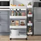 CARLA HOME Slim Storage Cart Organizer Trolley with Wheels for Kitchen, Bathroom, Laundry & Narrow Spaces (4 tier)