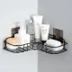 Shower Caddy Corner Shelf, Adhesive Bathroom Storage Shower Caddy Wall Mounted No Drilling & Rustproof Corner Rack Organizer for Bathroom and Kitchen, Black