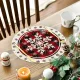Placemats - Set of 4 - Round snowflake placemats - Round Christmas placemats - Restaurant decoration placemats