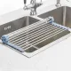 Over The Sink Dish Drying Rack, Roll Up Dish Drying Rack Kitchen Dish Rack + Silicone Soda Can Cover Lids, Reusable Soda Can Lids Beer Can