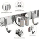 2 Pack Mop and Broom Holder Wall Mount, Non-slip Broom Hanger, Heavy Duty Mop Broom Organizer for Kitchen Garden Garage Laundry Room Wall Decor Organization and Storage Silver 3R4H