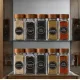 12 Pack Spice Jars, Square Glass Jars With Bamboo Lids And Labels, Funnel And Brush For Kitchen Spice Rack Organizer, Clear, 4 oz, 118 ml