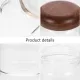 Glass Food Storage Container with Wooden Lids Small Coffee Jar Sugar Canister Airtight Food Storage Container Coffee Container for Nut Spice Candy Loose Tea（9.5*8cm）