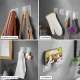 9-Pack Bathroom & Kitchen Organiser Set: 5 Heavy-Duty Clear Adhesive Hooks + 4 Portable Toothbrush Holders(Random Color)