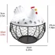 Egg basket, egg holder, egg storage, metal fruit bowl, chicken pattern, ceramic egg storage basket, iron basket for 15 eggs, egg holder, storage case, container
