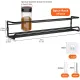 Four-Tier Metal Wall-Mounted Spice Rack - Suitable for Kitchens and Cabinet Interiors - Neatly Organizes Spice Jars and Spices (Black)