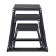 Plyometric Jump Boxes, 12/18/24 Inch Plyo Box, Platform and Jumping Agility Box, Anti-Slip Fitness Exercise Step Up Box Set for Home Gym Training, Conditioning Strength Training, Black