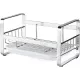Kitchen Sink Sponge Holder, 304 Stainless Steel Kitchen Soap Dispenser Caddy Organizer, Countertop Soap Dish Rack Drainer with Removable Drain Tray, not Including Dispenser and Brush