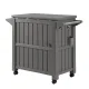Gardeon Outdoor Storage Cabinet Box 80L Ice Bucket Cooler Rolling Serving Cart Kitchen Trolley Brown