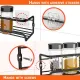 Four-Tier Metal Wall-Mounted Spice Rack - Suitable for Kitchens and Cabinet Interiors - Neatly Organizes Spice Jars and Spices (Black)