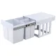 Cefito Pull Out Bin Kitchen Triple Slide Garbage Rubbish Bins Basket White 31L