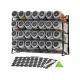 4 Tier Metal Spice Rack + 28 Glass Jars - Kitchen Pantry Herb Storage Organiser