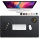 Leather Desk Pad 36" x 20",  Office Desk Mat Waterproof Black - Premium Quality - Smooth Mouse Writing Surface - Maximum Protection Dual-Sided Pu Leather Blotter for Desk Office/Home