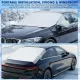 2 Piece Car Windshield Sunshade Set, Front & Rear Window Sun Shade with Magnetic Edges and Side Mirror Covers, Foldable Sun Visor, Blocks UV Rays and Keeps Car Cool(Unobstructed Rearview,Silver)