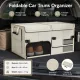 White Car Boot Organiser - Foldable Waterproof Large Capacity Trunk Storage Box, Space Saving Vehicle Cargo Storage for Groceries, Tools and Travel Essentials