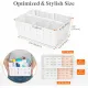 Shower Caddy Portable, Cleaning Supplies Caddy Organizer with Handle and Adjtable Dividers, Plastic Shower Basket for Dorm Room Essentials, College, Bathroom, White, 1 Pack