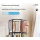 Black single layer  360°Rotating Portable Garment Rack - Heavy Duty Rolling Clothes Stand with Wheels for Bedroom & Laundry