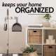 Mop and Broom Organizer Wall Mount - Easy to Install Mop and Broom Holder Wall Mount for Storing Cleaning Supplies - Organizer Utility Racks Mop Holder and Broom Hanger (3 Slots, White)