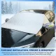 2 Piece Car Windshield Sunshade Set, Front & Rear Window Sun Shade with Magnetic Edges and Side Mirror Covers, Foldable Sun Visor, Blocks UV Rays and Keeps Car Cool(Unobstructed Rearview,Silver)
