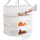 Clothes Drying Rack - Three-Tier Mesh Hanging Drying Rack - Foldable - Zippered - Suitable for drying plants, buds, fruits, flowers, vegetables, fabrics, etc.