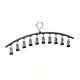 3PCS Windproof Clothes Drying Rack Balcony Hanger Pantyhose Underwear Clips - Black