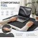 CARLA HOME Felt Desk Mat, Large Mouse Pad 80x40cm, Grey Cotton Linen Fabric